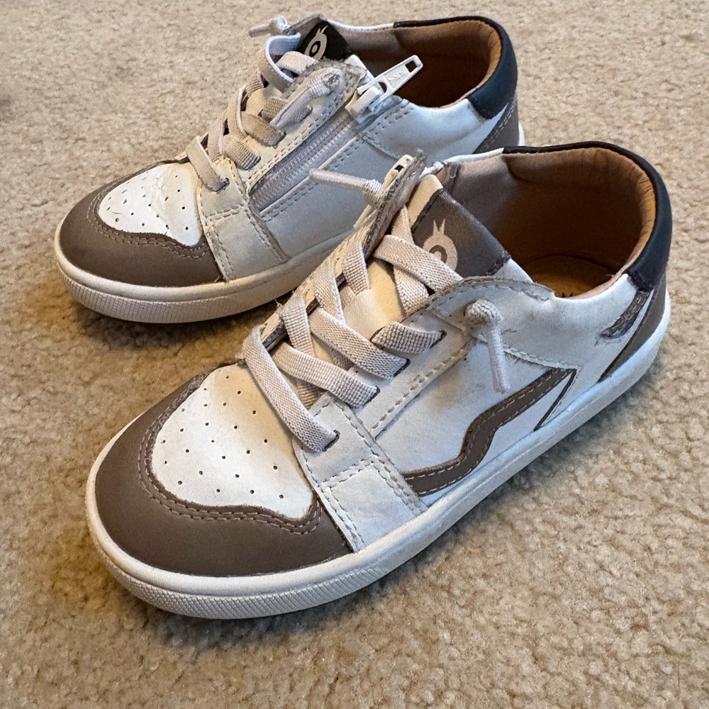Kids White and Gray Sneakers